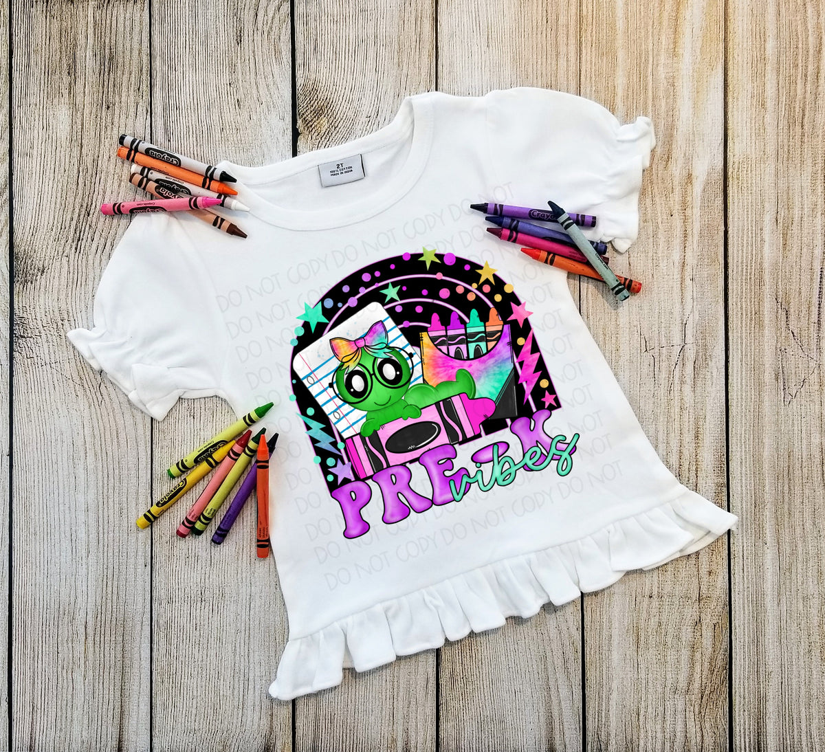 Pre k vibes LF colors school supplies  DTF TRANSFER