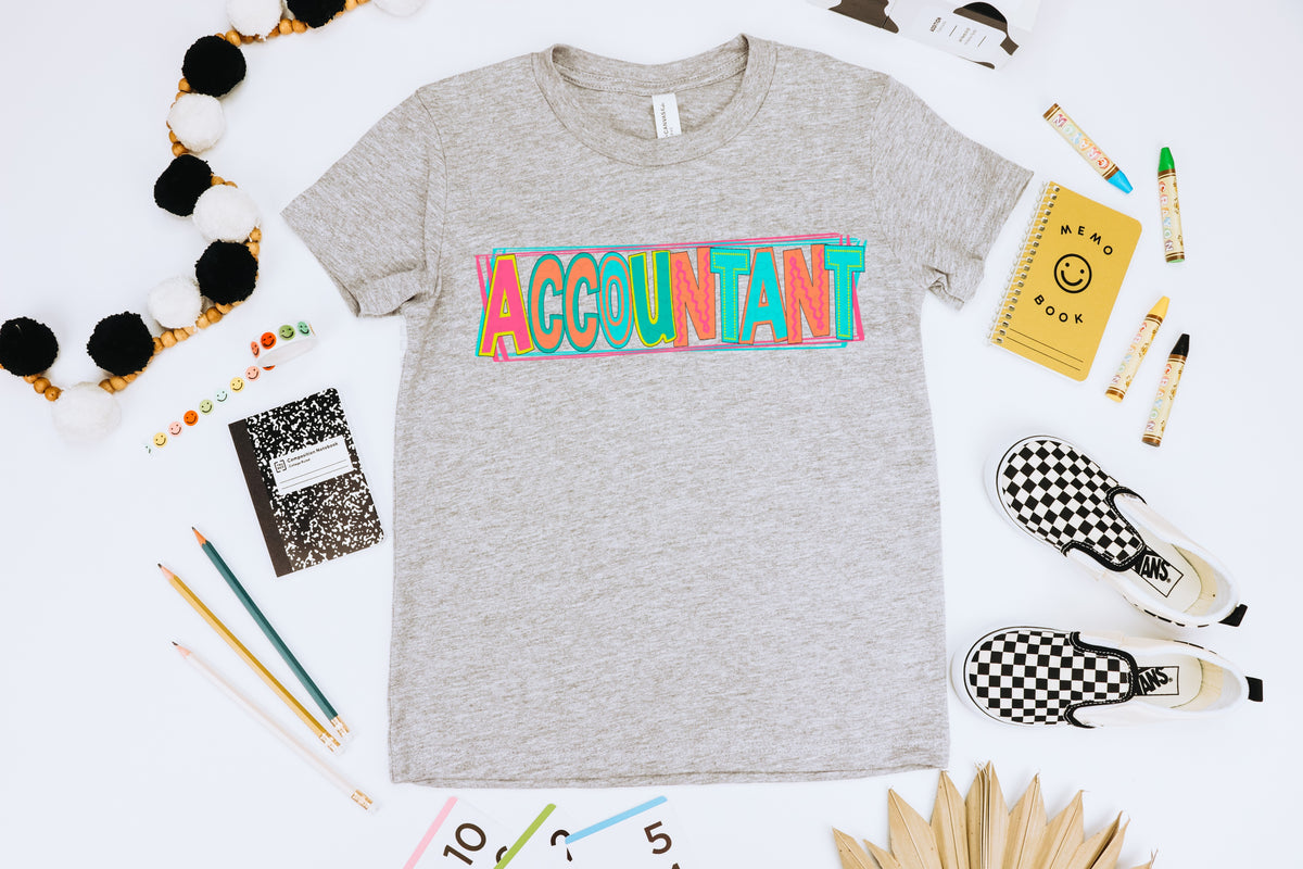 Accountant with frame colorful 2016 DTF TRANSFER