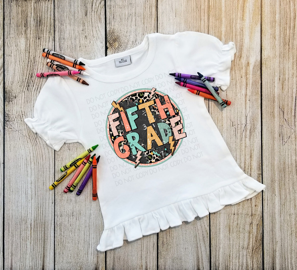 Fifth Grade GIRL leopard circle 2031 DTF transfer