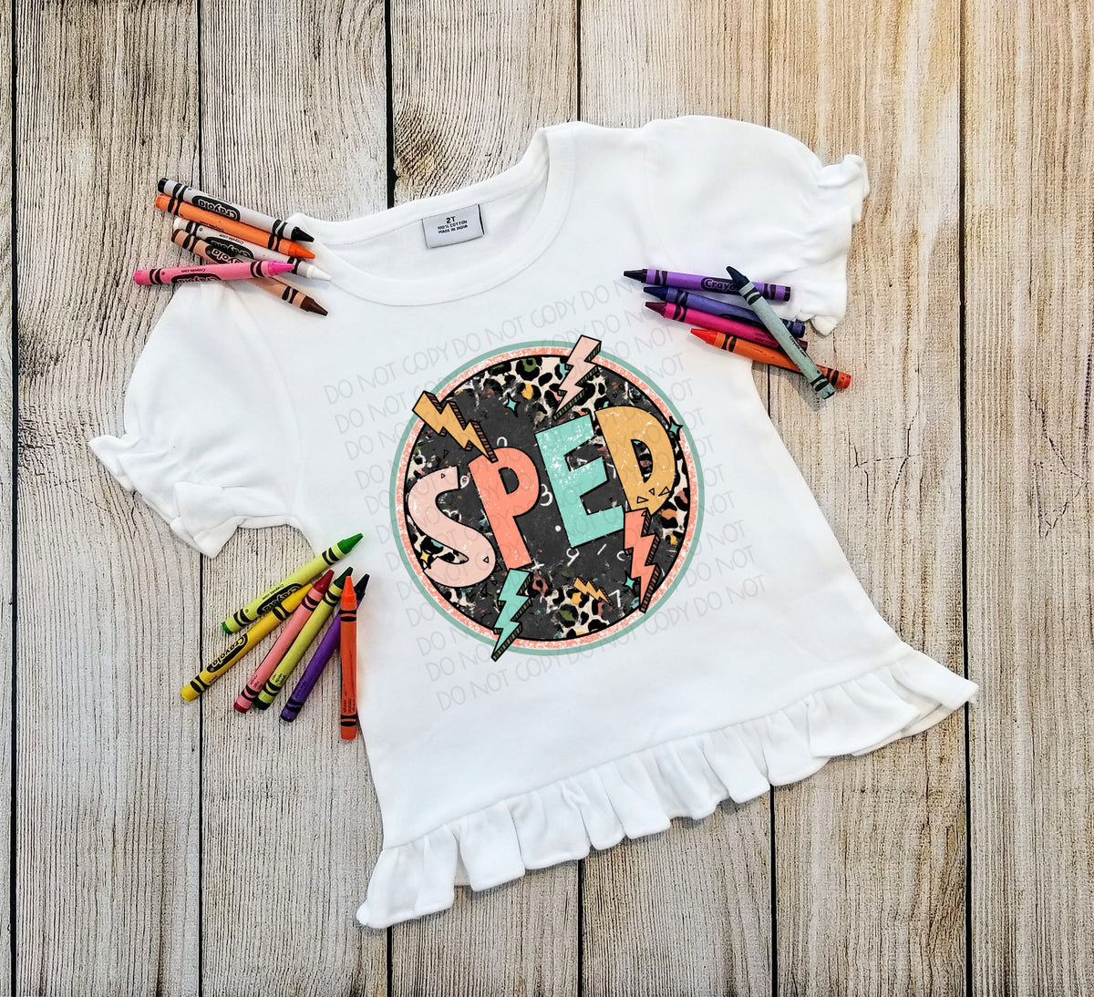 SPED GIRL leopard circle 2030 DTF transfer