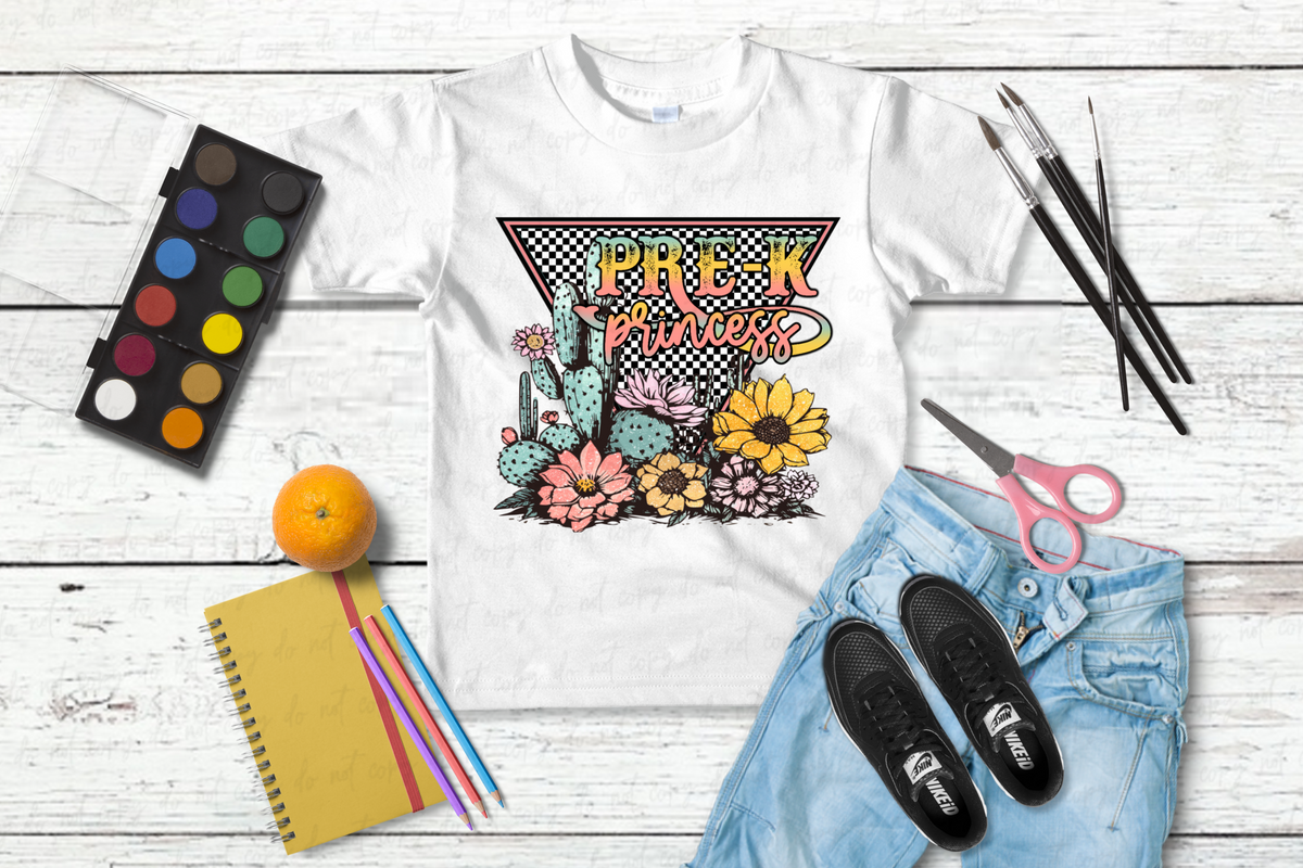 Pre k princess western retro 2158 DTF TRANSFER