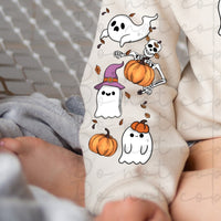 Ghost skellies and pumpkins SLEEVE ONLY 28417 DTF TRANSFER