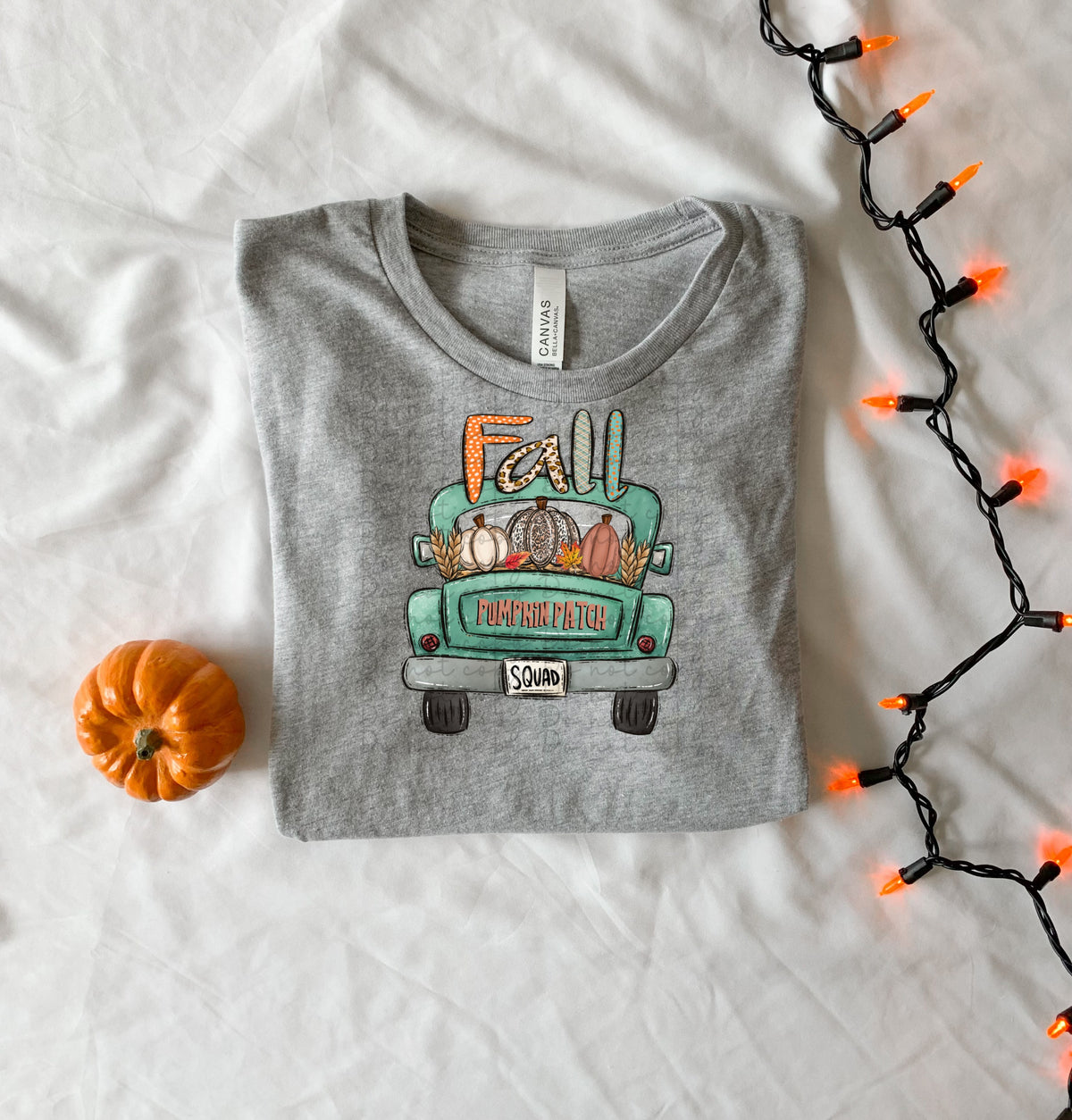 Fall pumpkin patch squad teal truck 2628 DTF TRANSFER
