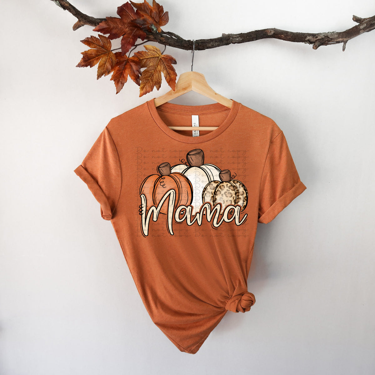 Mama trio pumpkins (orange, cream and leopard) 2594 DTF TRANSFER