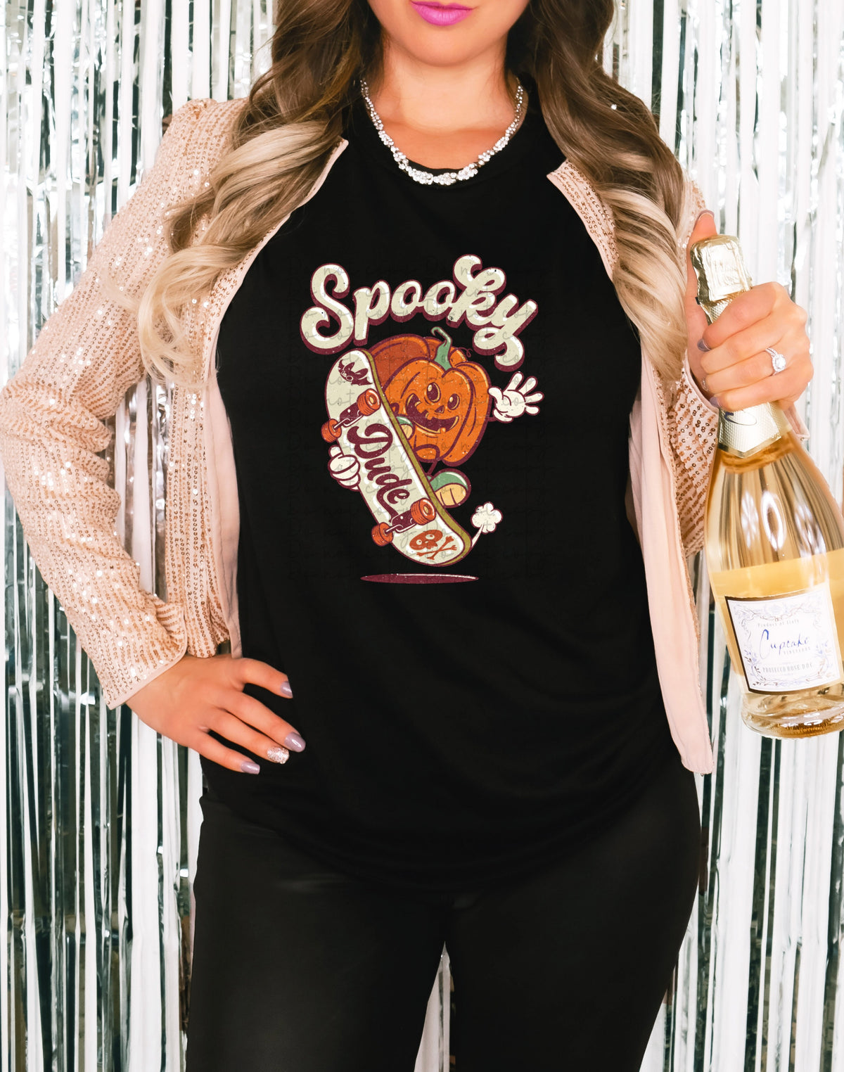 Spooky dude (pumpkin on skateboard) 2593 DTF TRANSFER