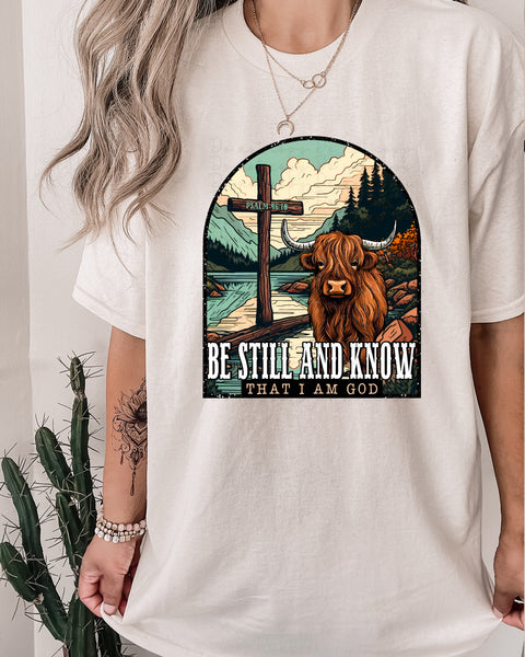 Be still and know that i am God (cow and cross scene) 2946 DTF TRANSFER