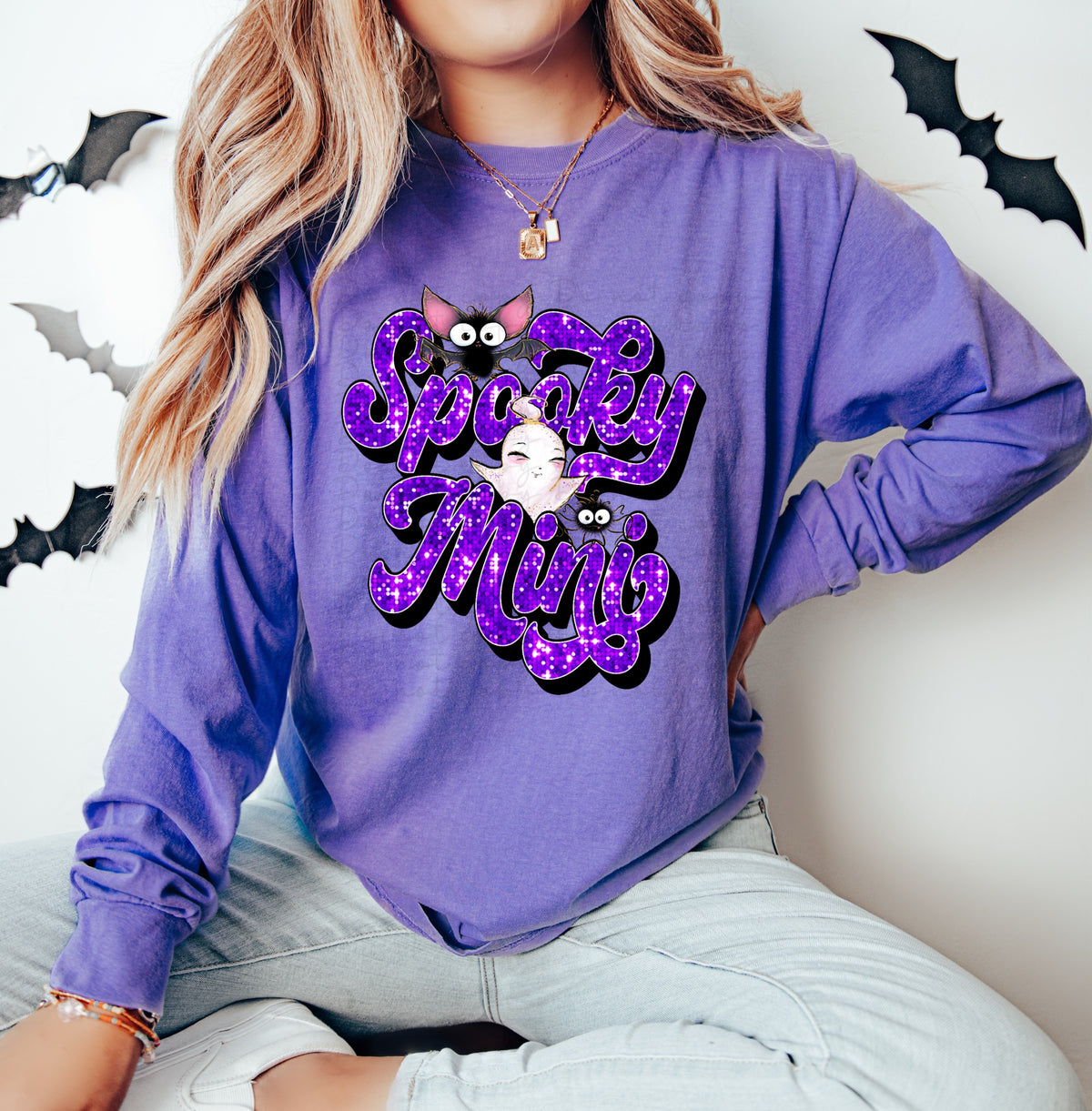 Spooky Mini PURPLE FAUX  sequins 2952 DTF TRANSFER