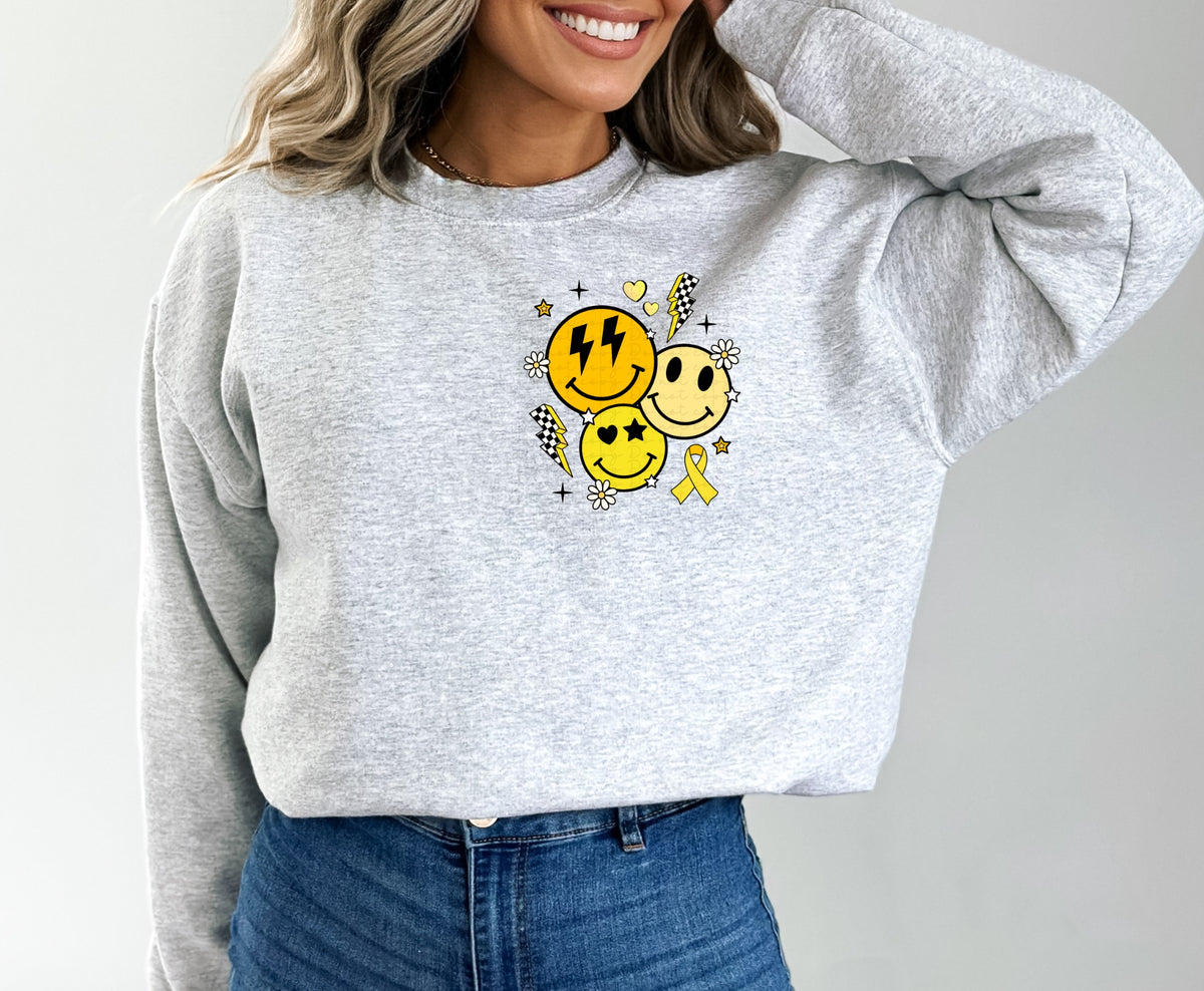 Childhood cancer smileys CHOOSE SIZE 2959 DTF transfer