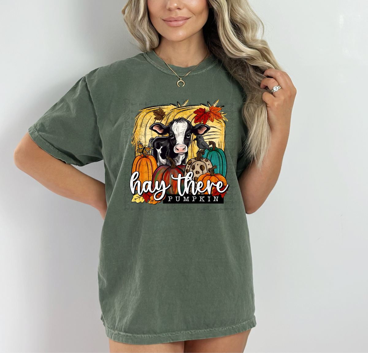 Hay there pumpkin (cow with pumpkins and hay) 10005 DTF TRANSFER