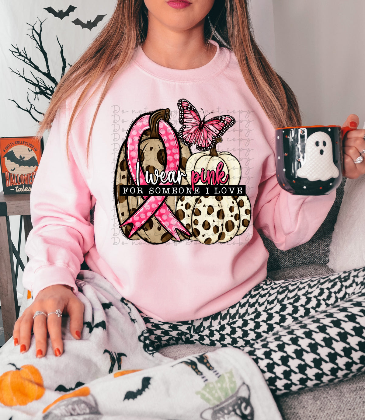 I wear for someone I love (leopard pumpkins, pink ribbon, butterfly) 10024 DTF TRANSFER
