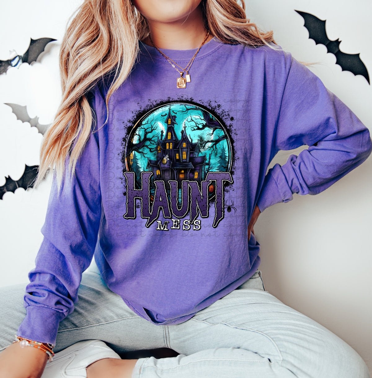 Haunt mess (circle, haunted house) 10031 DTF TRANSFER