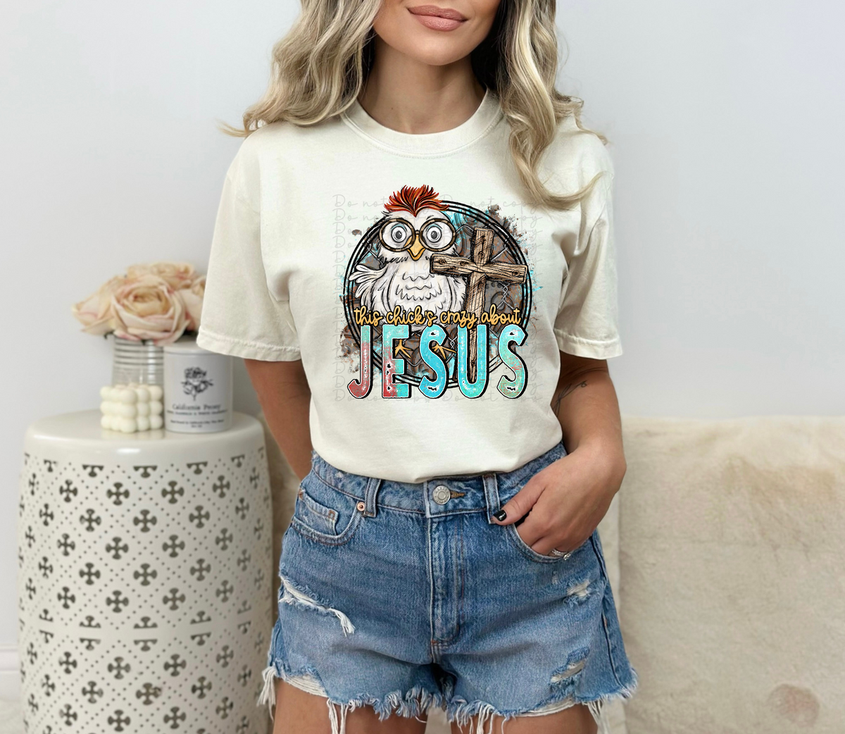 This chicks crazy about Jesus (chick, cross) 10045 DTF TRANSFER