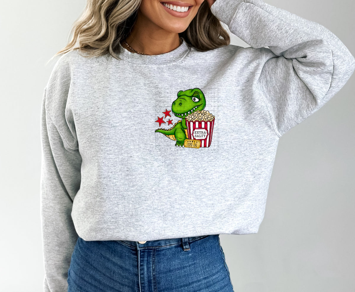 Dino popcorn FRONT CHOOSE SIZE 10037 DTF TRANSFER
