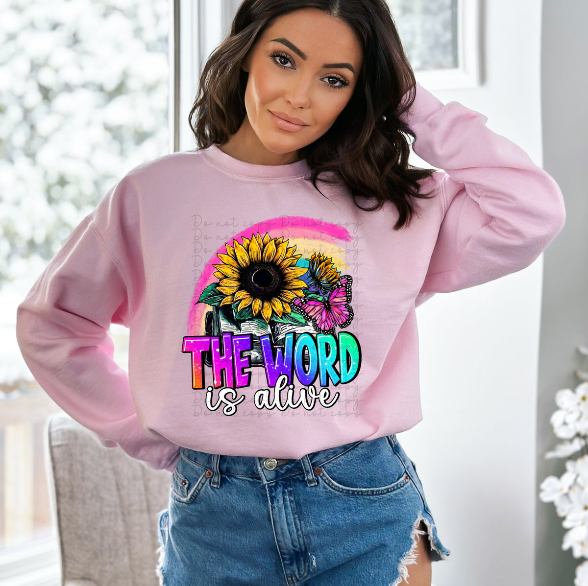 The word is alive (sunflower, rainbow, butterfly) 10070 DTF TRANSFER