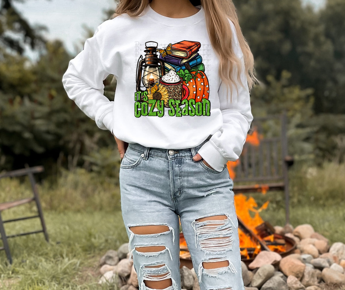 Its cozy season (polka pumpkin, lantern, books) 10116 DTF TRANSFERS