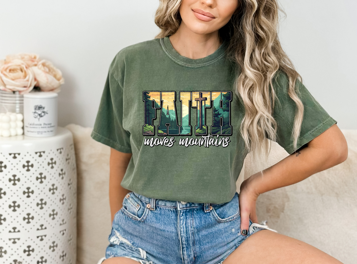 Faith moves mountains ( mountain scenary inside fsith)  10112 DTF TRANSFERS