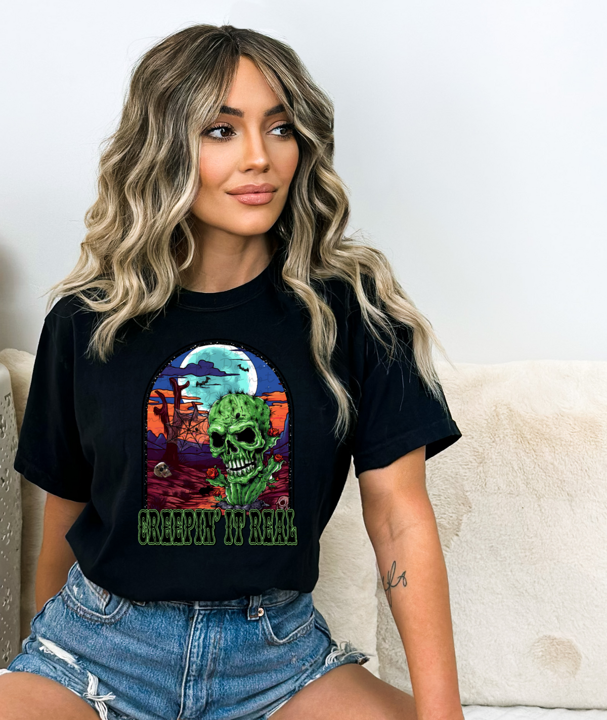 Creepin it real (green skull) 10111 DTF TRANSFERS