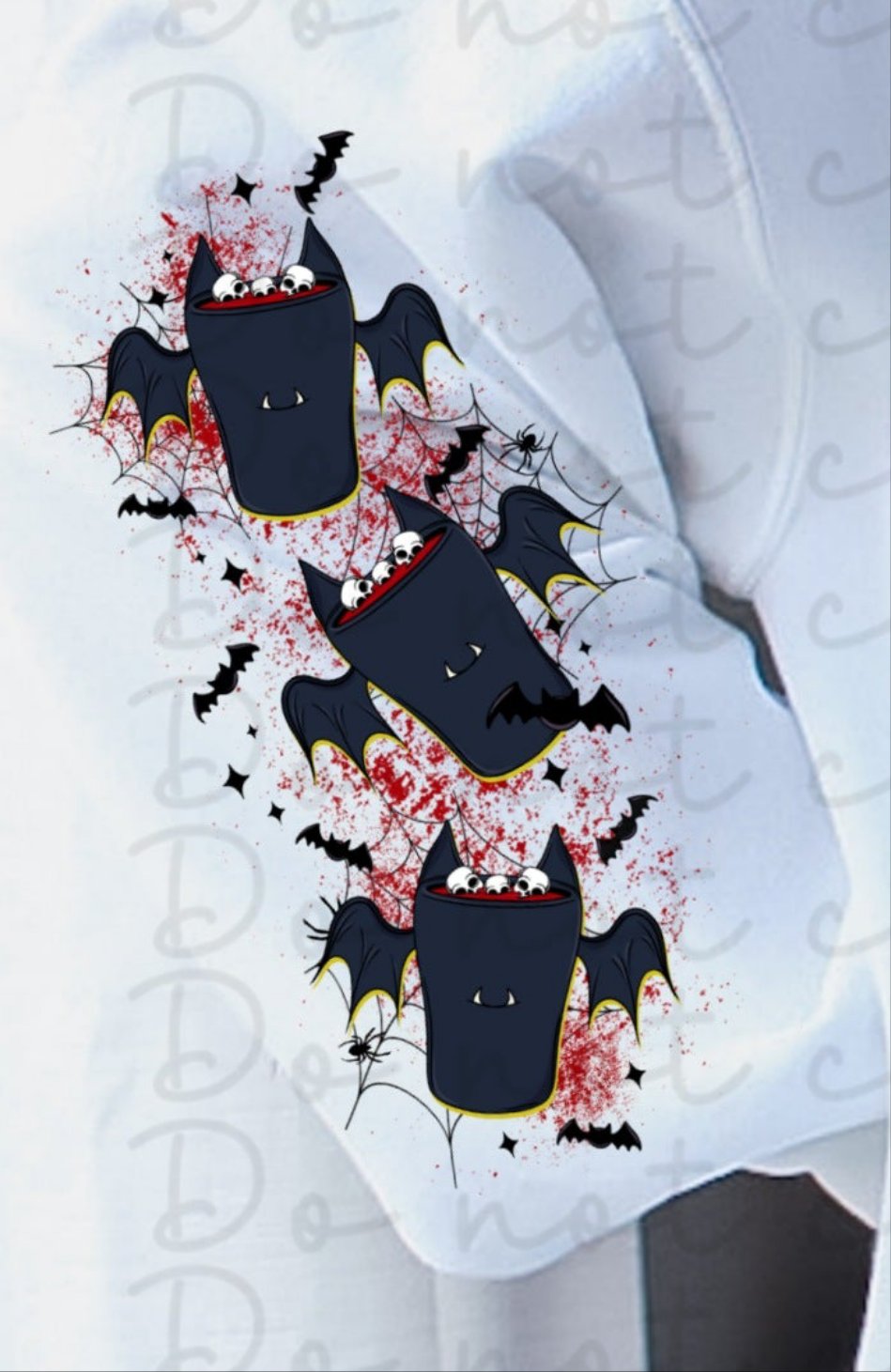 Vampire blood SLEEVE (bats) 10206 DTF TRANSFER