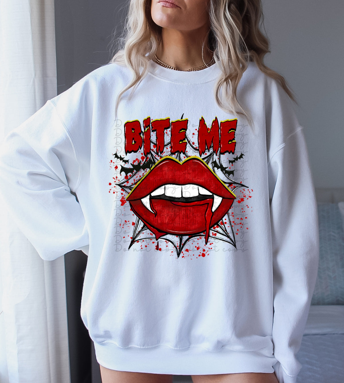 Bite me (lips and vampire teeth) 10204 DTF TRANSFER