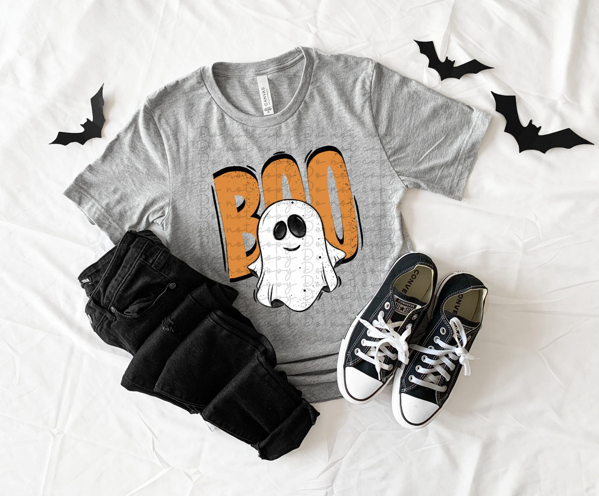 Boo ghost (orange letters) 10196 DTF TRANSFER