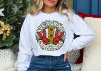 Have a groovy christmas wreathand peace signs SLEEVE NOT INCLUDED 10257 DTF TRANSFER