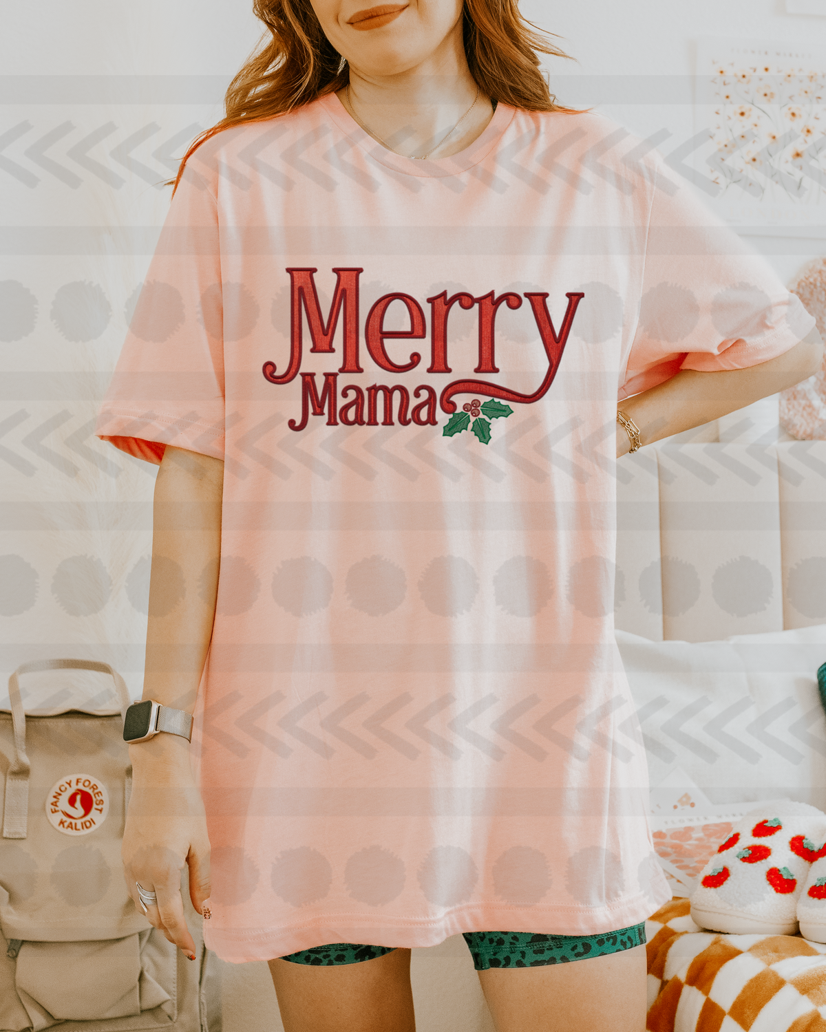 Merry mama with mistletoe 14004 DTF transfer