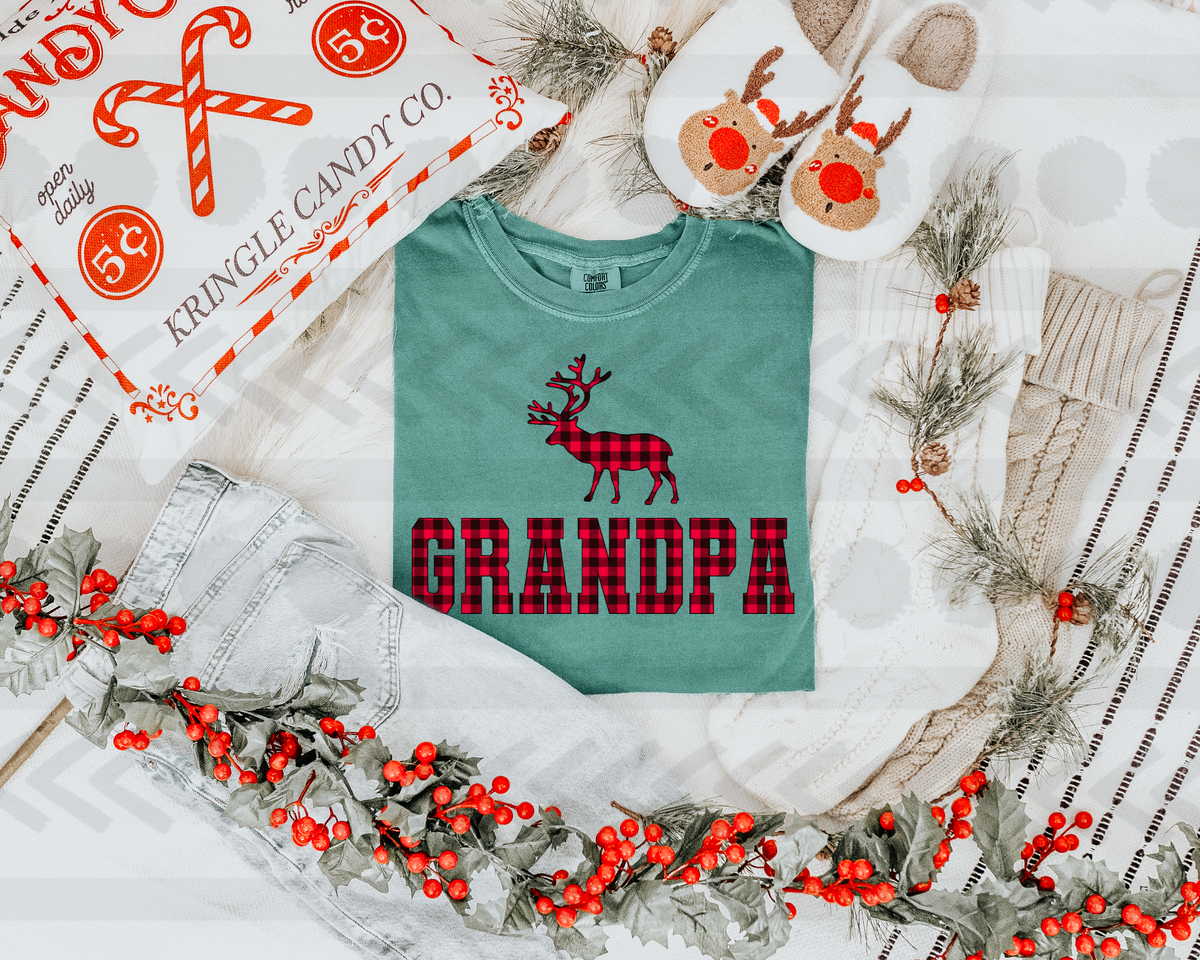 Grandpa plaid deer 14020 DTF transfer