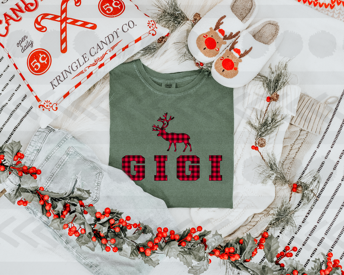 Gigi plaid deer 14021 DTF transfer
