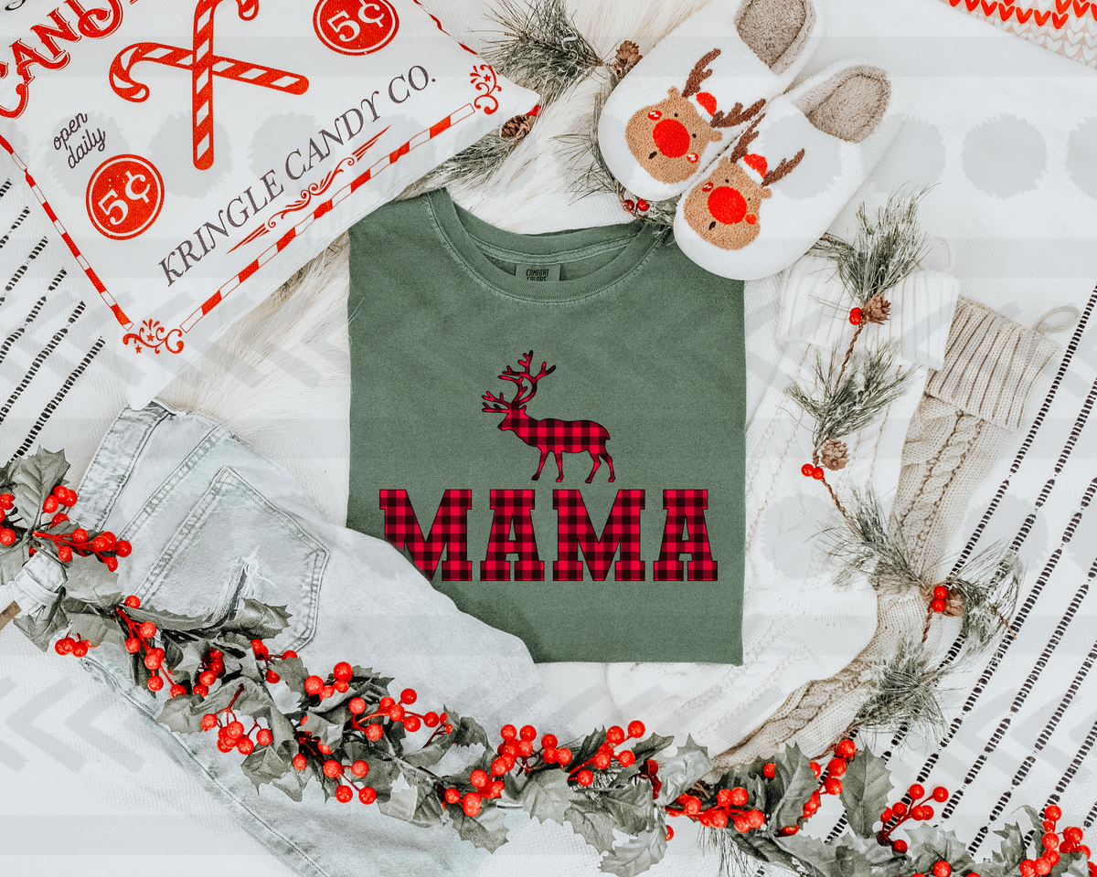 Mama plaid deer 14026 DTF transfer