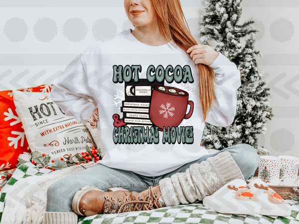 Hot cocoa & christmas movies red cup  14089  DTF transfer