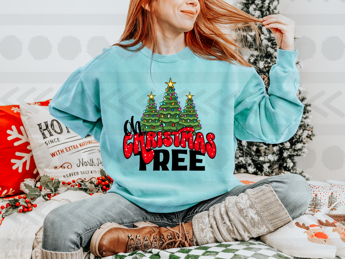 Oh christmas tree 3 trees 14080  DTF transfer