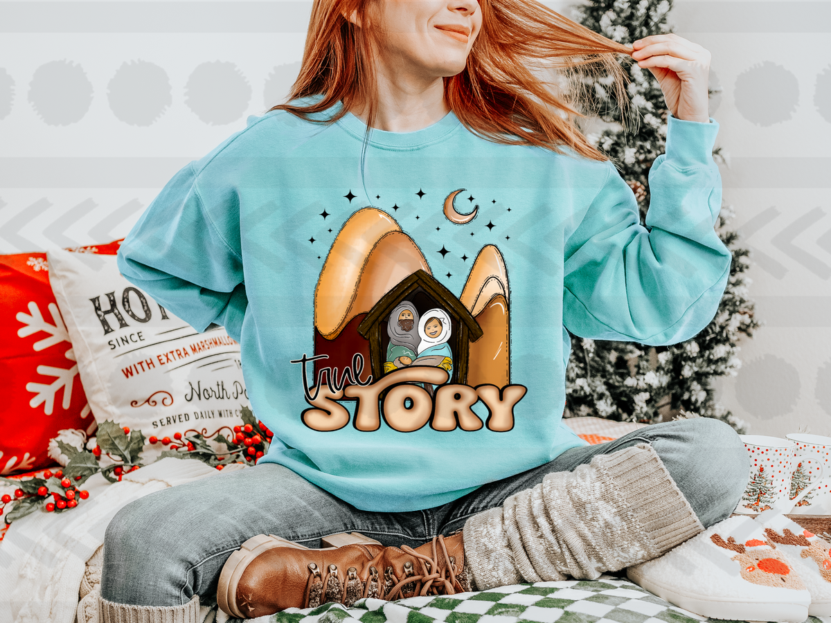 True story scene stars and moon   14078  DTF transfer