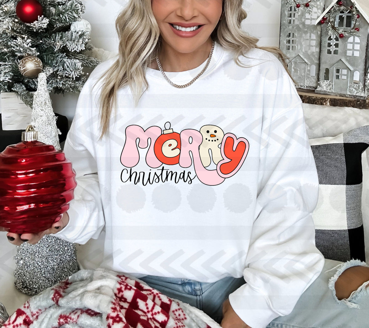 Merry christmas doodle letters 14067  DTF transfer