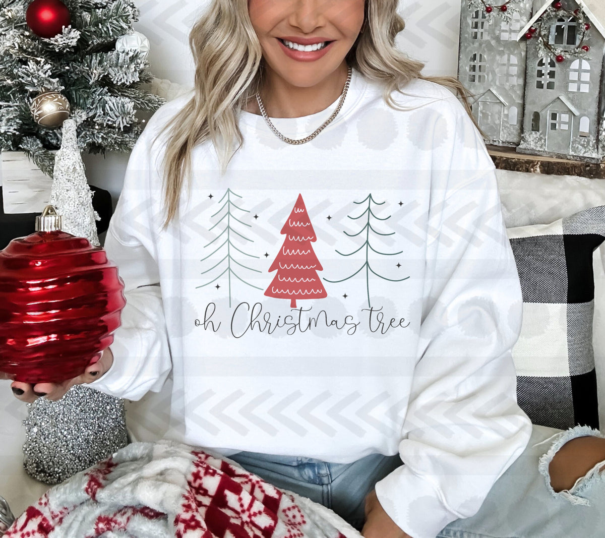 Oh christmas tree doodle trees 14062 DTF transfer