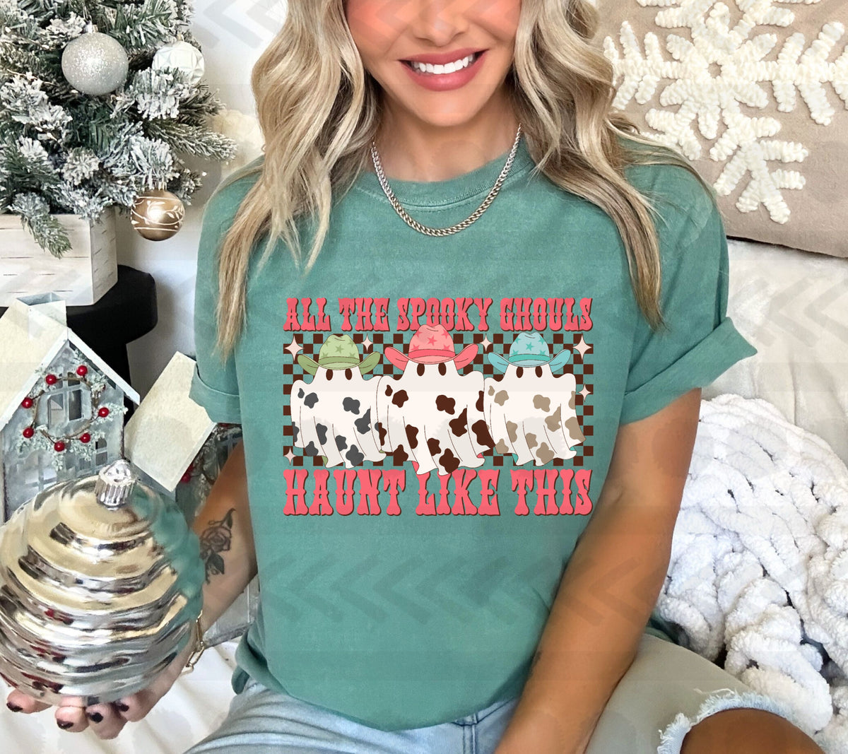 All the spooky ghouls haunt like this (cowgirl ghosts) 14053  DTF transfer