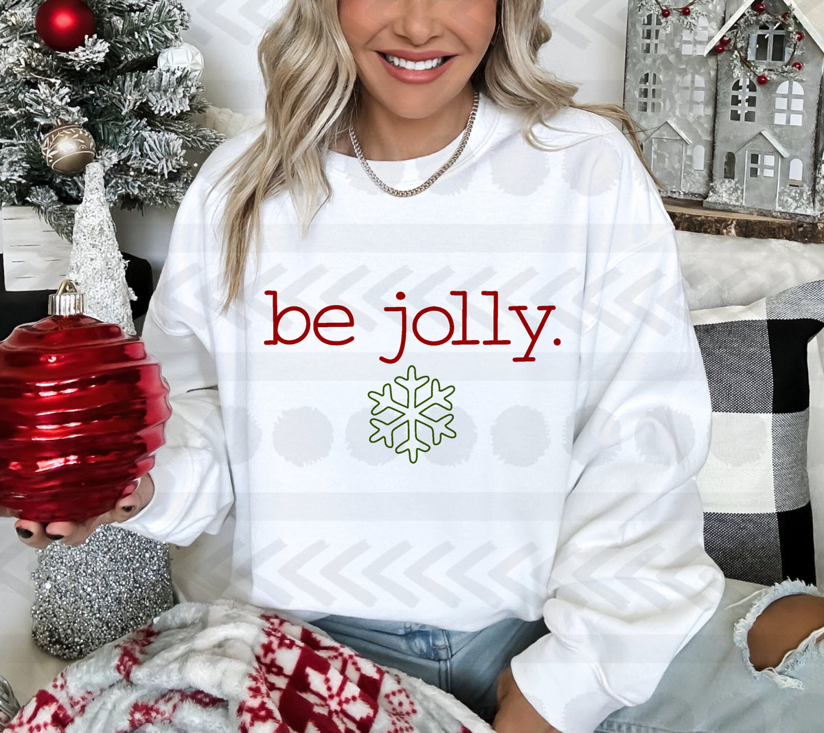 Be jolly red writing 14047 DTF transfer