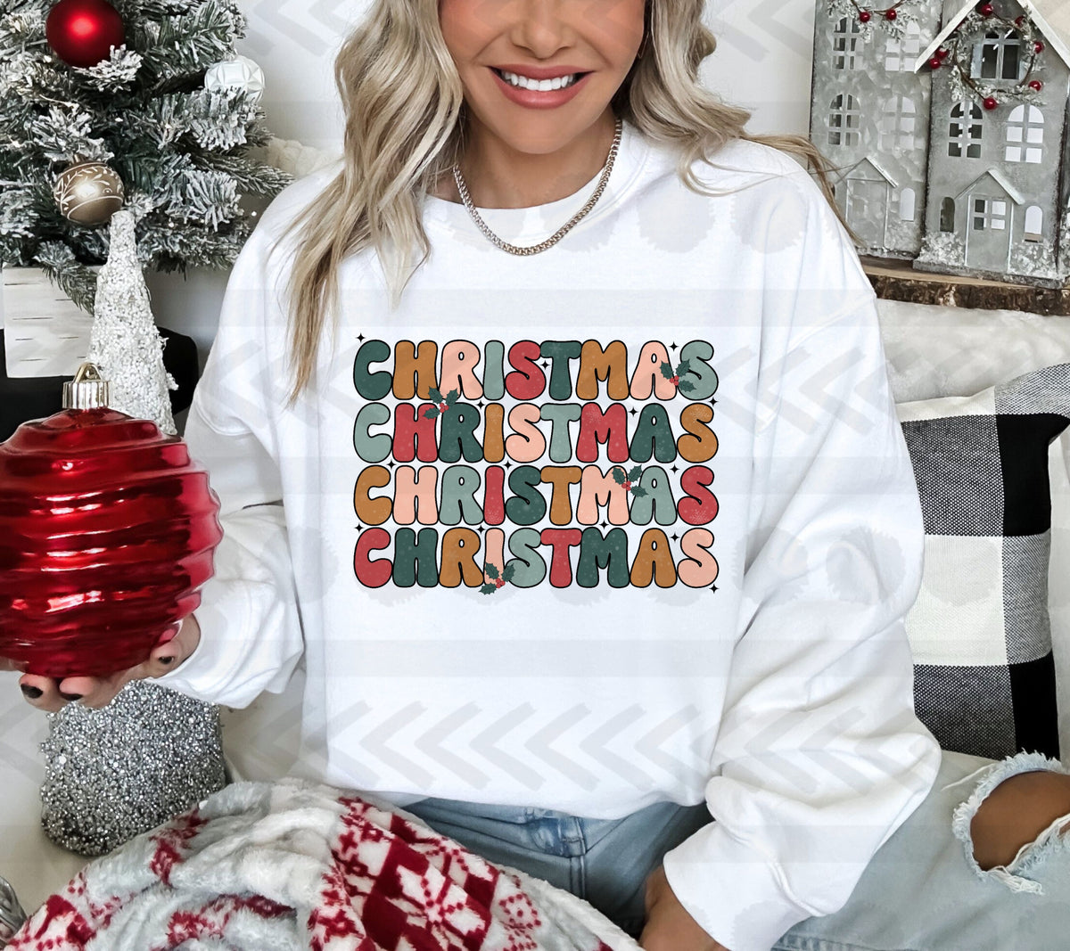 Retro christmas stacked 14046 DTF transfer