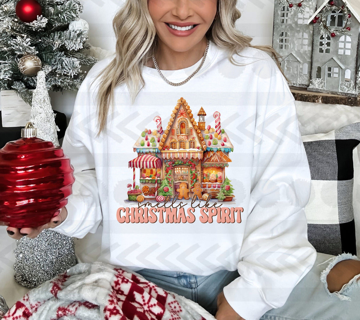 Smells like christmas spirit (gingerbread house) 14043 DTF transfer