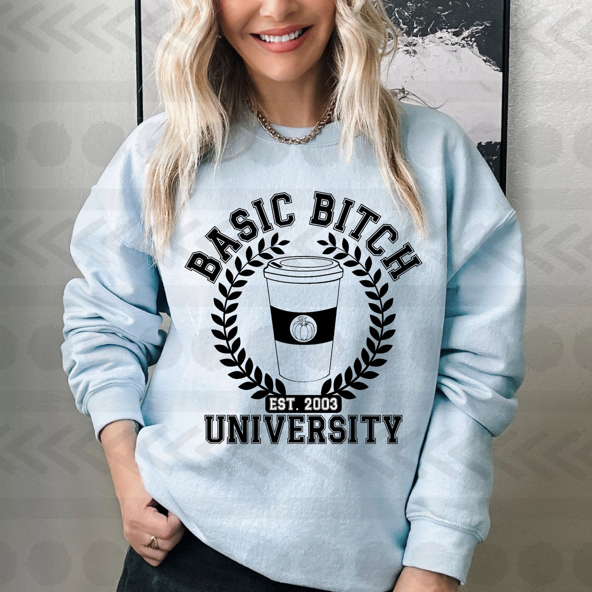 Basic Bitch university BLACK 14041 DTF transfer