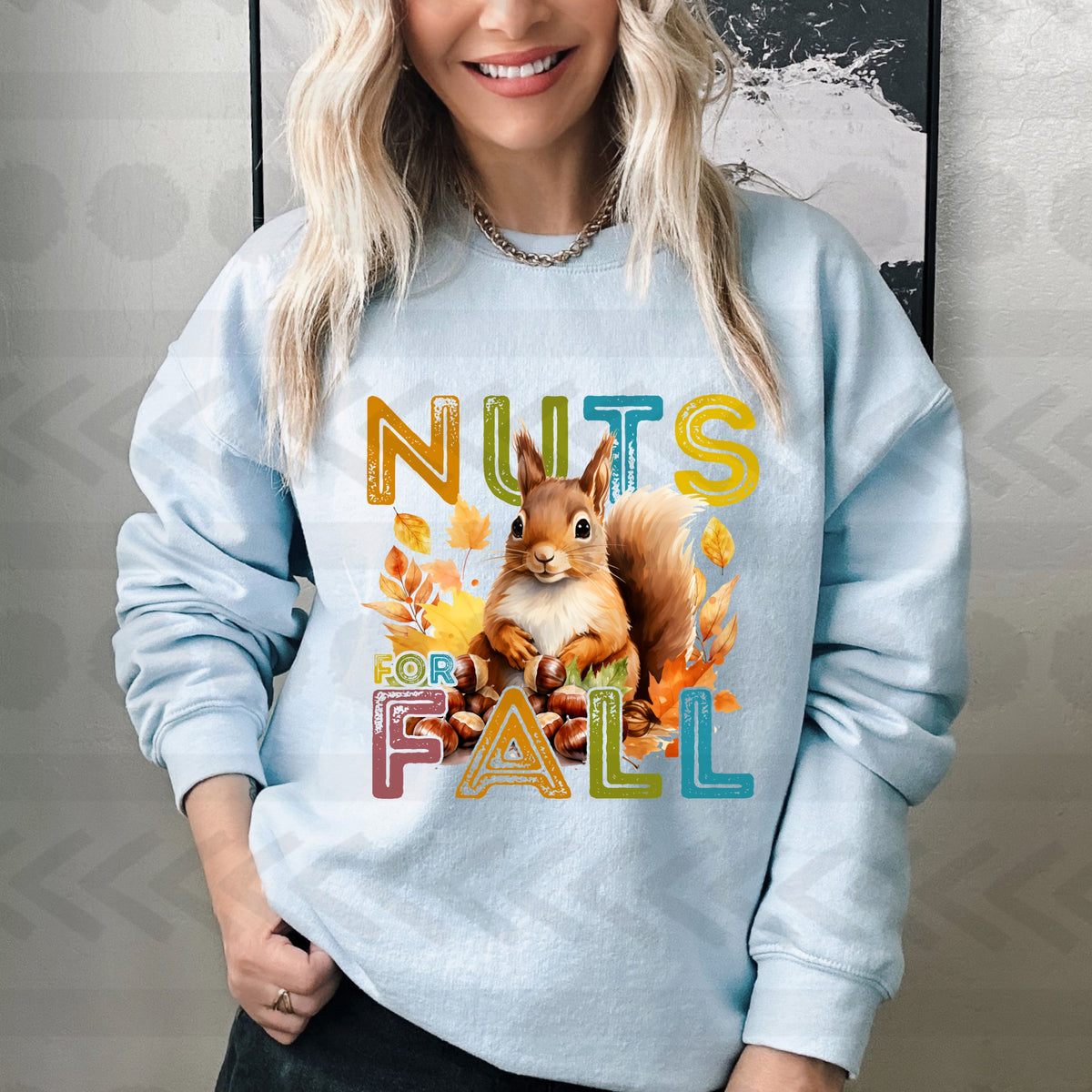 Nuts for fall colorful with squirrel  14035 DTF transfer