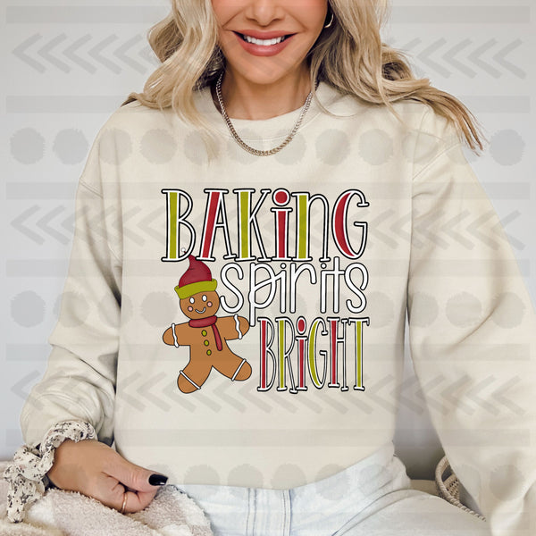 Baking spirits bright (red green colors) gingerbread 14196 DTF transfer