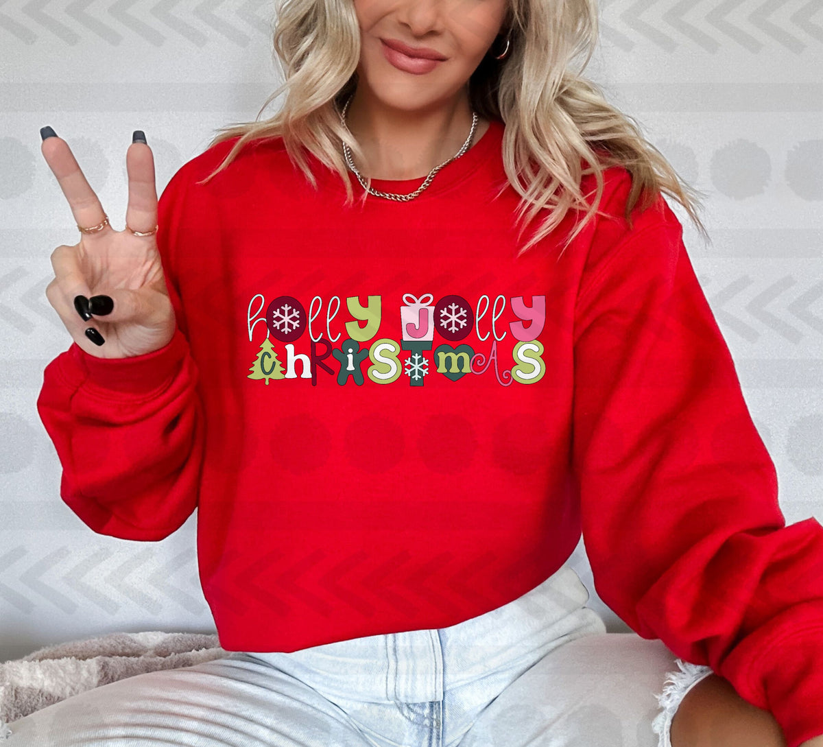 Holly jolly christmas funky style  14212 DTF transfer