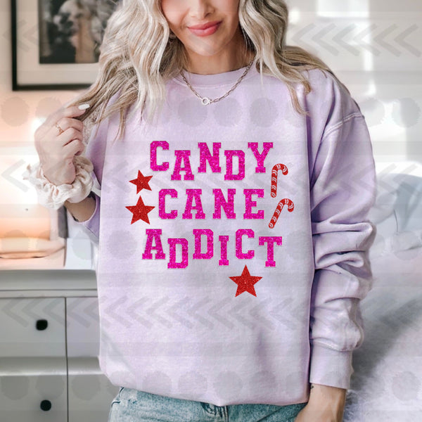 Candy cane addict PINK 14234 DTF transfer