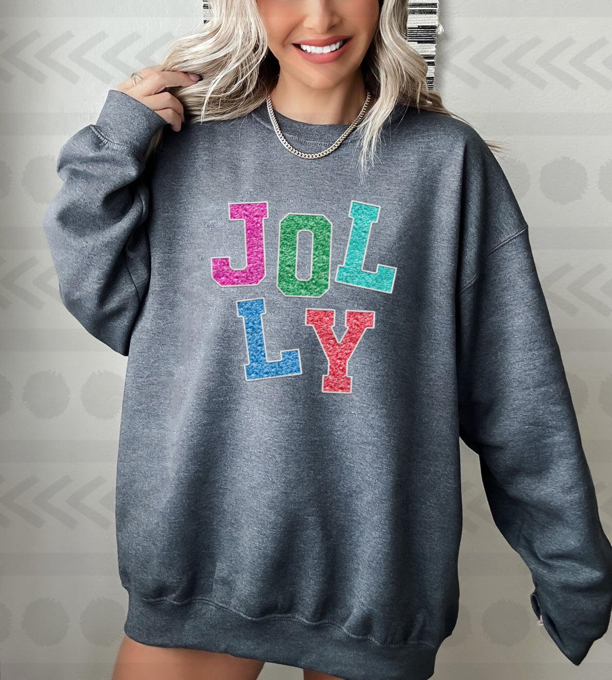 Jolly colorful faux 14243 DTF transfer
