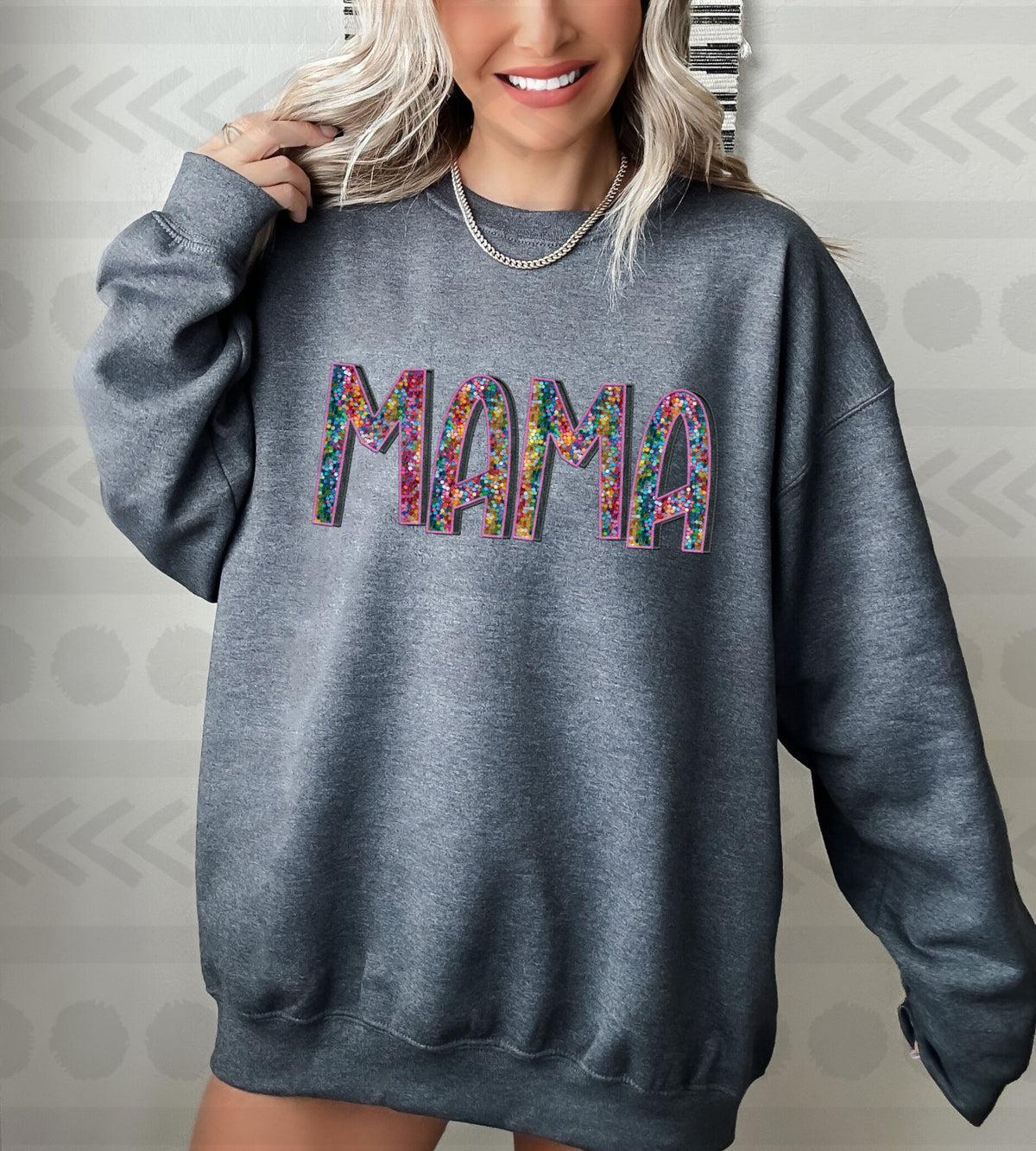Mama colorful faux 14264 DTF transfer