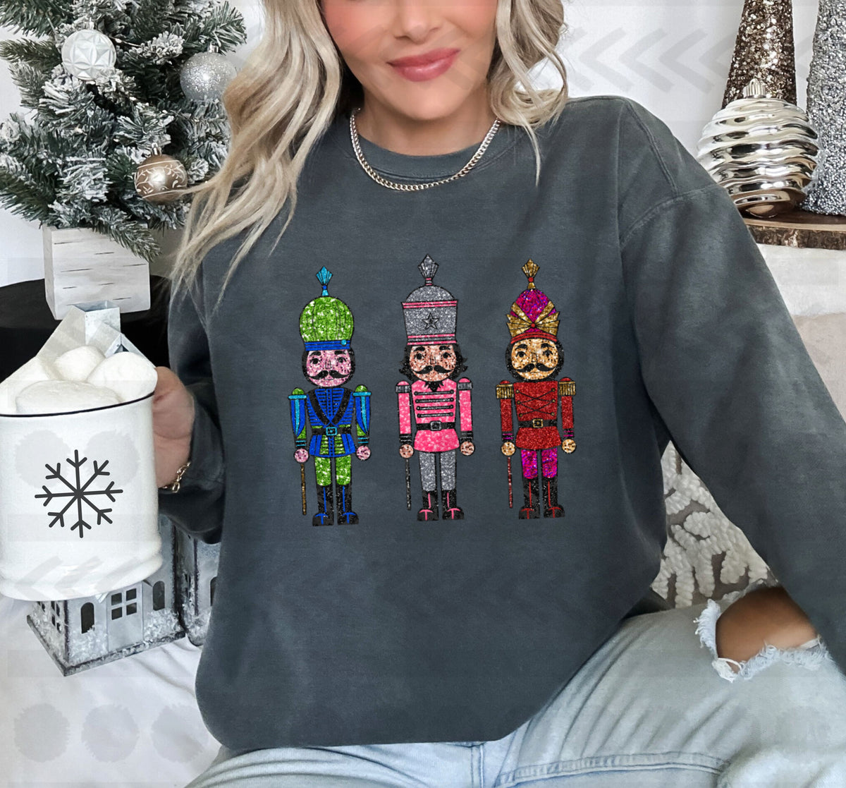 Colorful FAUX  sequin nutcrackers 14269 DTF transfer