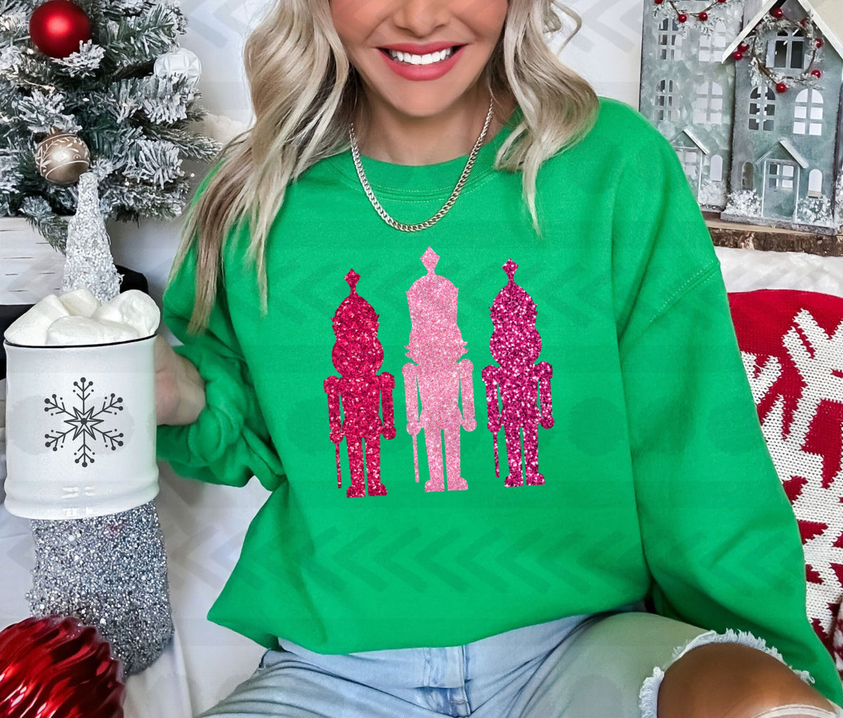 Pink sequin nutcrackers 14258 DTF transfer