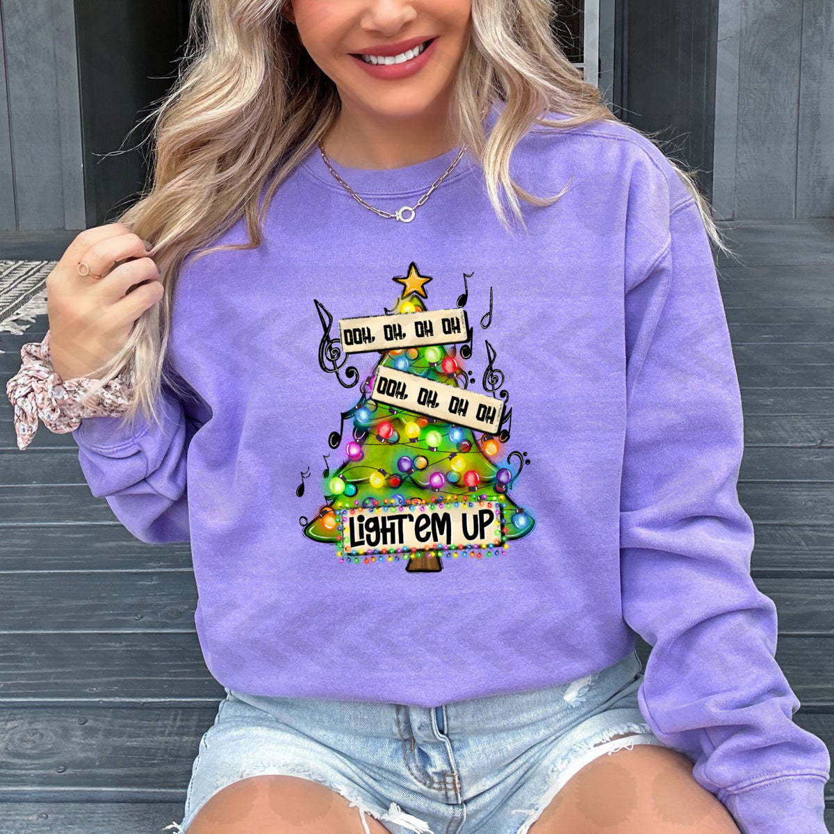 Ooooh light em up christmas tree 14302  DTF transfer