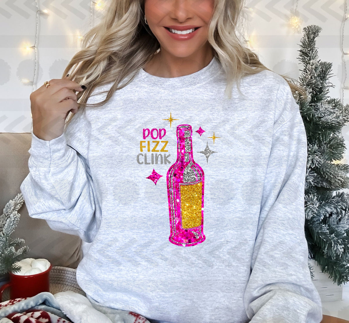 Pop fizz clink glitter bottle 14296  DTF transfer