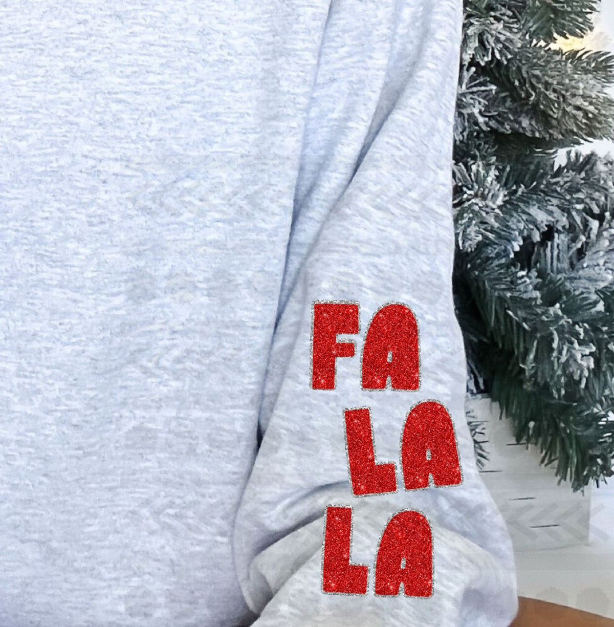 Fa la la RED glitter faux 14295  DTF transfer